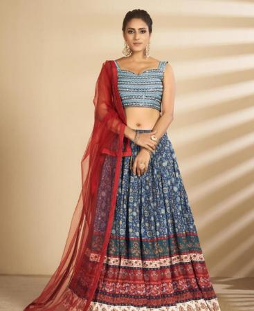 Picture of Charming Blue Readymade Lehenga Choli