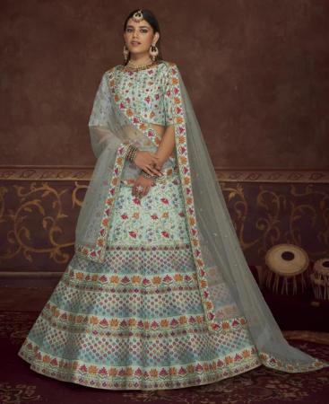 Picture of Gorgeous Sky Blue Lehenga Choli