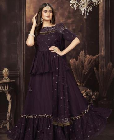 Picture of Delightful Wine Readymade Salwar Kameez