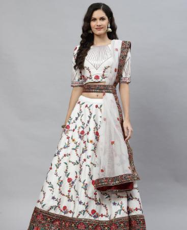 Picture of Beautiful White Lehenga Choli