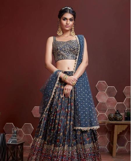 Picture of Charming Blue Lehenga Choli