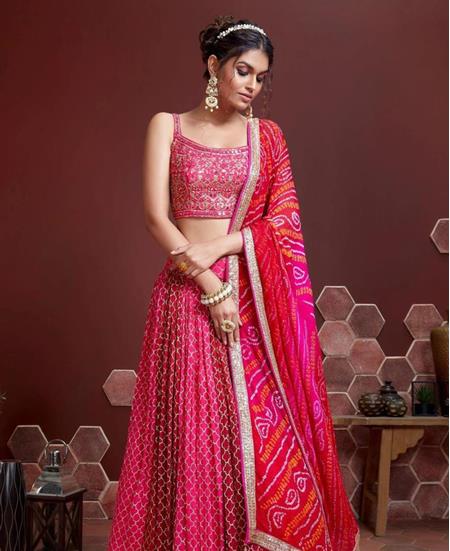 Picture of Graceful Pink Lehenga Choli