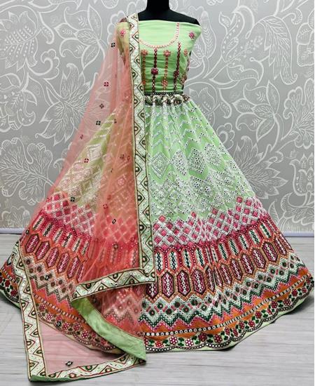 Picture of Ideal Green Lehenga Choli