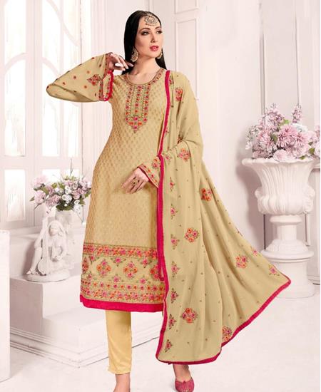 Picture of Appealing Beige Straight Cut Salwar Kameez