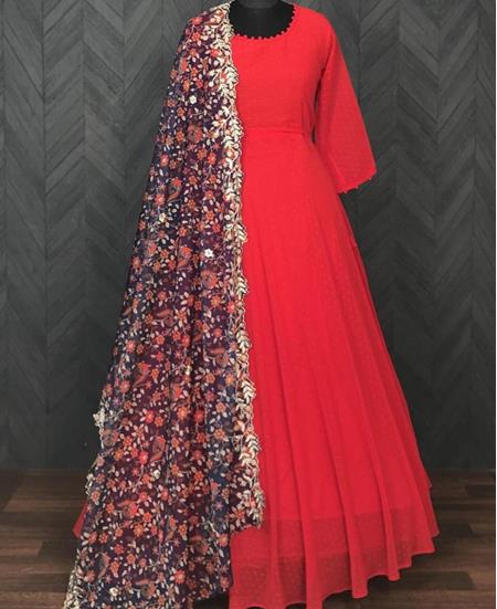 Picture of Bewitching Red Designer Salwar Kameez