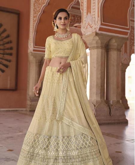 Picture of Exquisite Cream Lehenga Choli