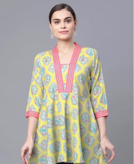 Picture of Delightful Yellow Kurtis & Tunic