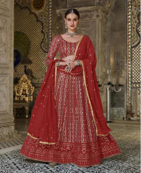 Picture of Good Looking Rust Lehenga Choli