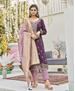 Picture of Delightful Wine Straight Cut Salwar Kameez