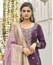 Picture of Delightful Wine Straight Cut Salwar Kameez