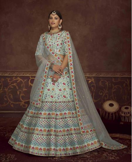 Picture of Fine Sky Blue Lehenga Choli