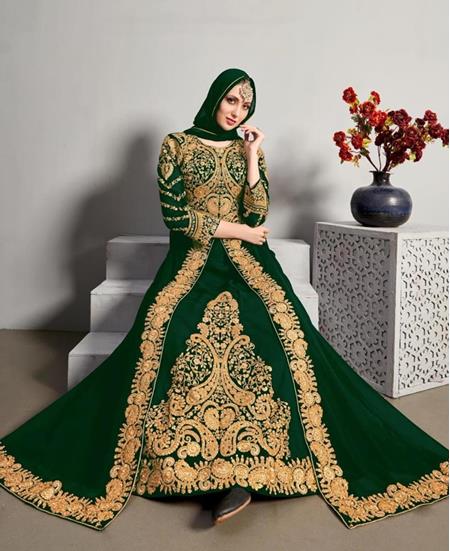 Picture of Charming Green Straight Cut Salwar Kameez