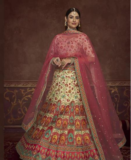 Picture of Pleasing Beige Lehenga Choli