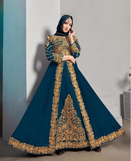 Picture of Ravishing Teal Blue Designer Salwar Kameez