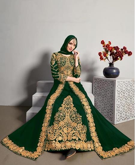 Picture of Grand Green Designer Salwar Kameez