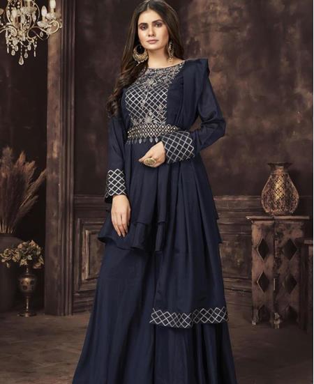 Picture of Elegant Nevy Blue Readymade Salwar Kameez