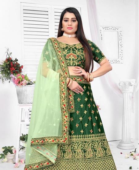 Picture of Ravishing Green Lehenga Choli