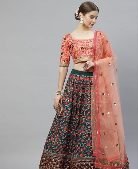 Picture of Resplendent Orange Lehenga Choli