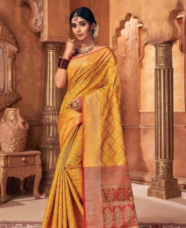 Picture of Comely Yellow Casual Saree