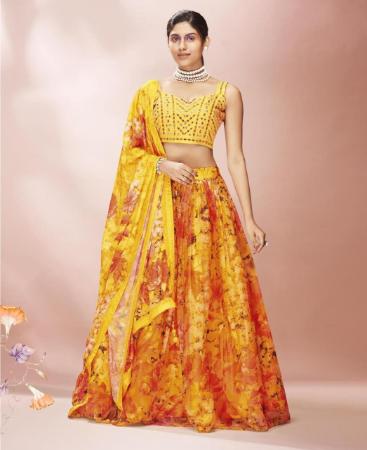 Picture of Classy Yellow Lehenga Choli