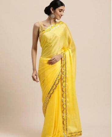 Picture of Shapely Yellow Casual Saree