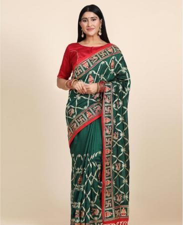 Picture of Fine Green Silk Saree