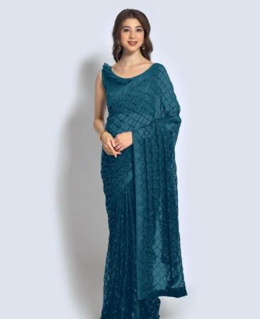 Picture of Ravishing Teal Casual Saree