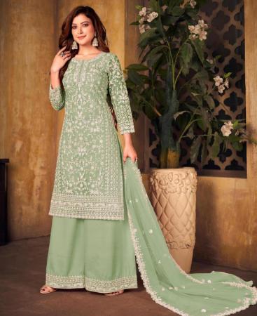 Picture of Alluring Pista Straight Cut Salwar Kameez