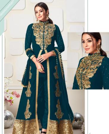 Picture of Amazing Teal Party Wear Salwar Kameez