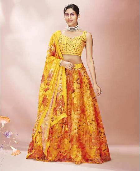 Picture of Classy Yellow Lehenga Choli