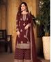 Picture of Comely Maroon Georgette Saree