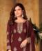 Picture of Comely Maroon Georgette Saree