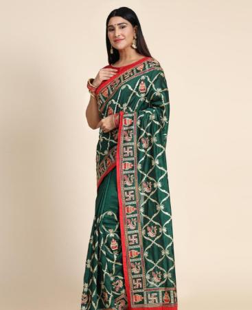 Picture of Nice Green Silk Saree