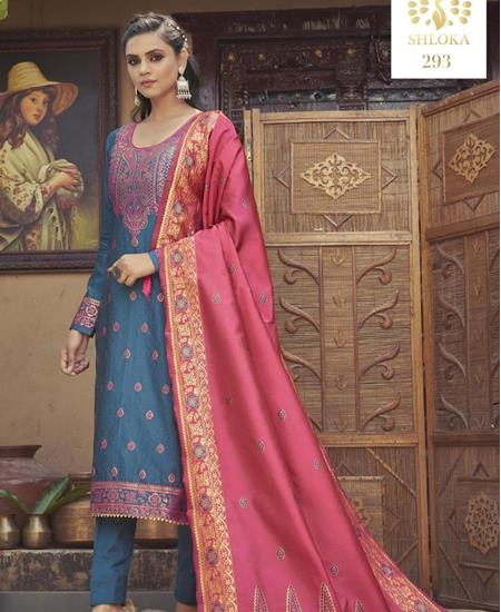 Picture of Splendid Aqua Blue Straight Cut Salwar Kameez