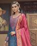 Picture of Splendid Aqua Blue Straight Cut Salwar Kameez