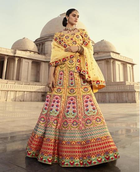 Picture of Beauteous Yellow Lehenga Choli