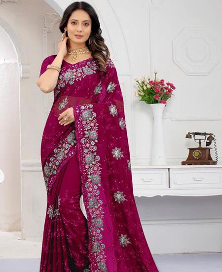 Picture of Appealing Cherry+ Silk Saree