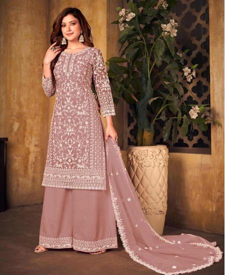 Picture of Radiant Mouve Straight Cut Salwar Kameez