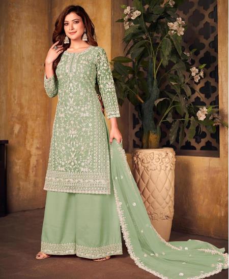 Picture of Alluring Pista Straight Cut Salwar Kameez