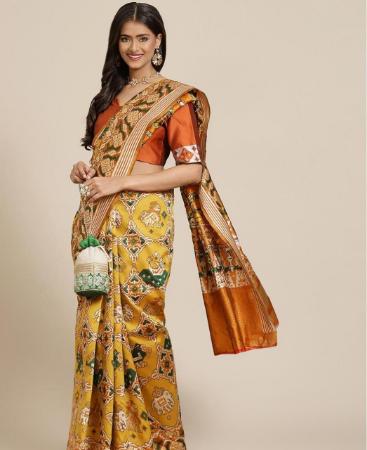 Picture of Stunning Mustard Silk Saree