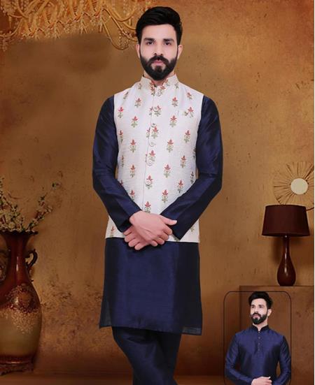 Picture of Excellent Navy Blue Kurtas