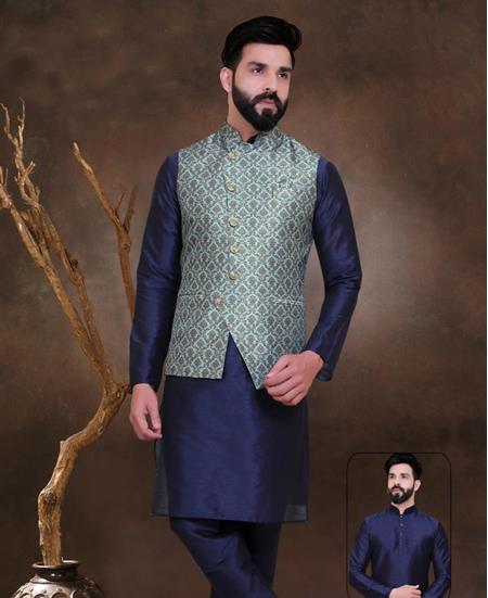 Picture of Taking Navy Blue Kurtas