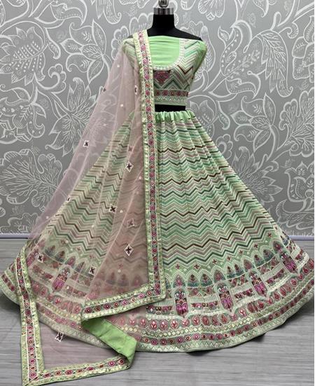 Picture of Beautiful Green Lehenga Choli