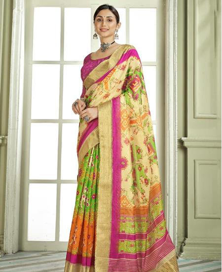 Picture of Admirable Multicolor Silk Saree