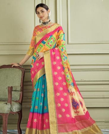 Picture of Good Looking Multicolor Silk Saree