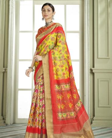 Picture of Classy Multicolor Silk Saree