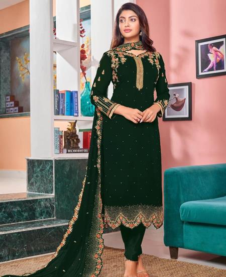 Picture of Admirable Green Straight Cut Salwar Kameez