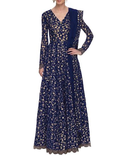 Picture of Excellent Nevy Blue Party Wear Gown