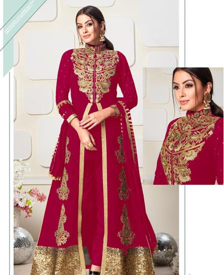 Picture of Nice Dark Pink Party Wear Salwar Kameez