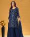 Picture of Pretty Navy Blue Straight Cut Salwar Kameez